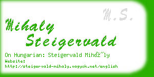 mihaly steigervald business card